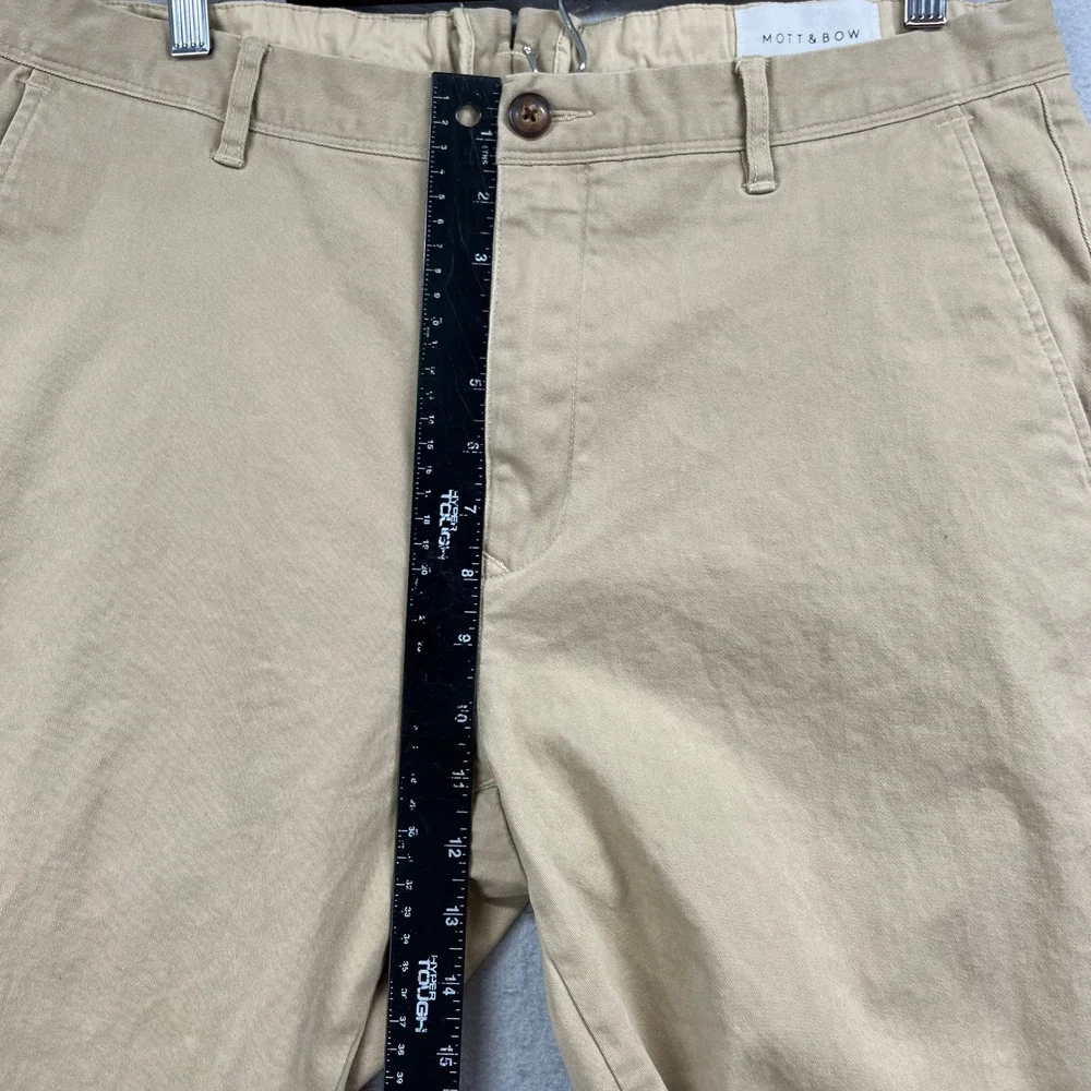 Mott & Bow Charles Chino Pants Mens 36x32* Khaki Slim Fit Preppy Stretch Twill